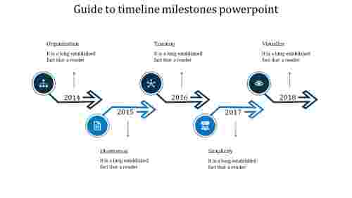 Innovative Timeline Milestones PowerPoint With Five Nodes